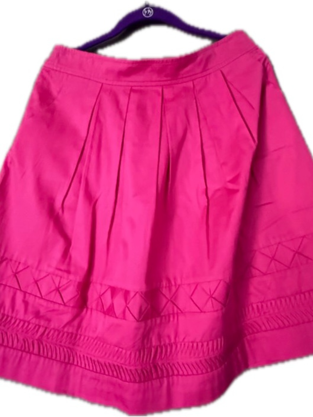 Lilly Pulitzer Hot Pink Pleated Midi Skirt with Trim.